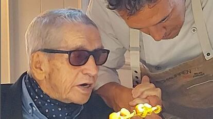 Francis Paniego junto a su padre Félix Paniego, en una imagen publicada en la cuenta de Instagram del cocinero.