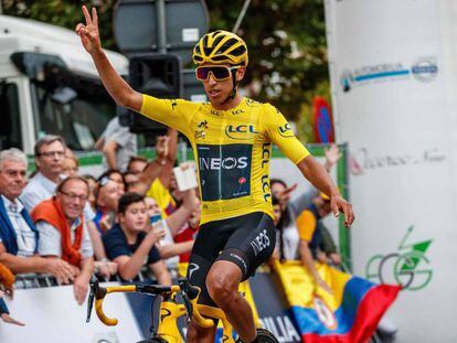 El ganador del Tour de Francia, Egan Bernal. 