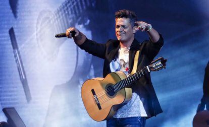 Alejandro Sanz, durante un concierto en Madrid en 2016.