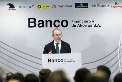 Rodrigo Rato, durante la presentación de resultados.