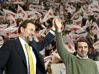 Rajoy y Aznar, el sábado en el acto de Vista Alegre.
