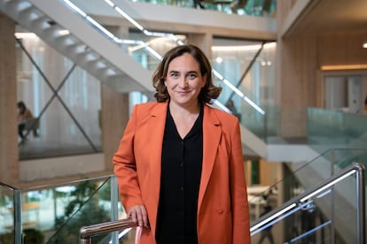 Ada Colau, este viernes en la Biblioteca Municipal Gabriel García Márquez del distrito de Sant Martí.