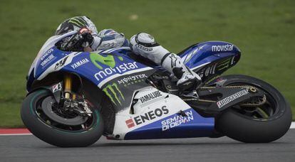 Jorge Lorenzo, en los entrenamientos del GP de Gran Breta&ntilde;a.  