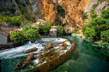 Monasterio otomano de Blagaj, construido en el siglo XVI.