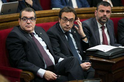 El consejero Jordi Jané, junto a Josep Rull y Santi Vila.