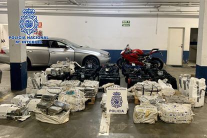 La cocaína incautada por la Policía Nacional en un garaje del centro de la ciudad de Huelva