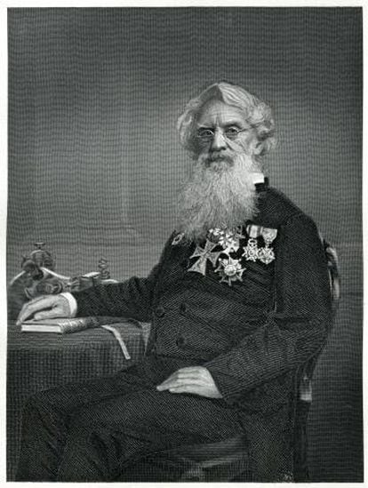 Un grabado de 1873 muestra al inventor Samuel Finley Breese Morse.