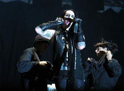 Marilyn Manson durante su actuación en la noche del viernes en Kobetasonik.