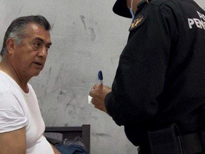 El exgobernador Jaime Rodríguez este martes en una celda del Penal de Apodaca.