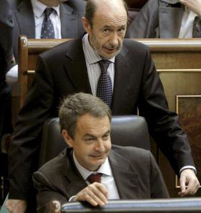 Rubalcaba y Zapatero, hoy en el Congreso