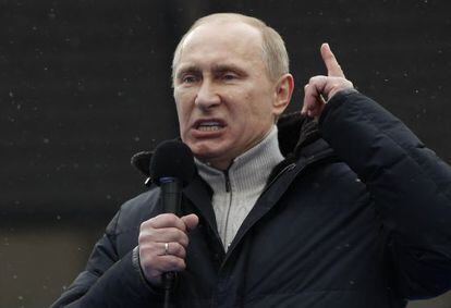 Vladímir Putin, en un mitin en Moscú.