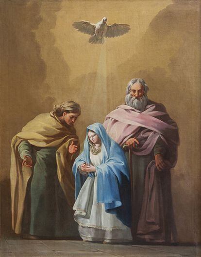 La obra, titulada 'La Virgen con San Joaquín y Santa Ana', está datada en torno al año 1774. Pertenece a la época joven del pintor y va a formar parte de la exposición permanente del museo desde el próximo 28 de junio.