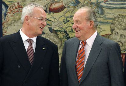 El Rey y el presidente de Volkswagen, M. Winterkorn.