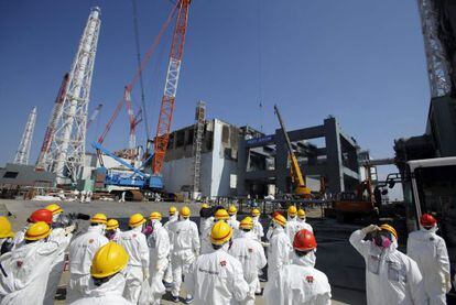 Un grupo de periodistas visita Fukushima el pasado 6 de marzo.