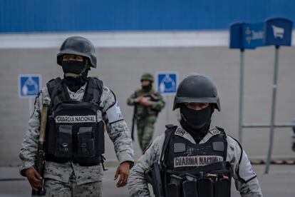 Elementos de la Guardia Nacional en San Cristóbal de las Casas, Chiapas, el 16 de junio de 2022.