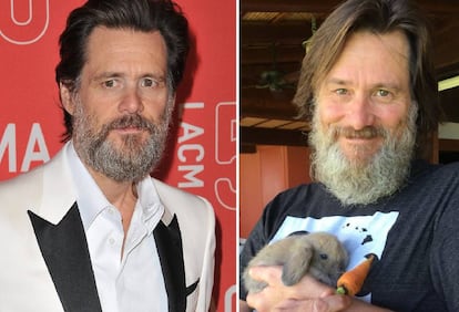 El actor Jim Carrey, en 2016 y en 2017.