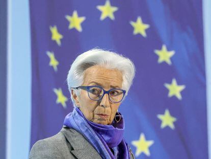 La presidenta del BCE, Christine Lagarde, el jueves en Fráncfort.