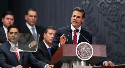 Peña Nieto este domingo en la presentación de la reforma fiscal.