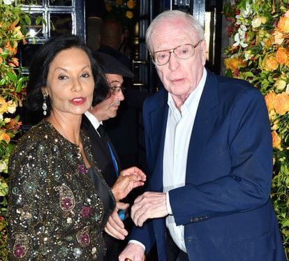 Actor Michael Caine with his wife Shakira at an event in London in May 2019.
