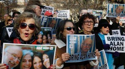 Manifestación a favor de la liberación de Alan Gross en el cuarto aniversario de su encarcelación.