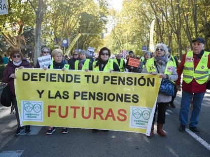 Manifestación de pensionistas en Madrid, el 19 de noviembre.