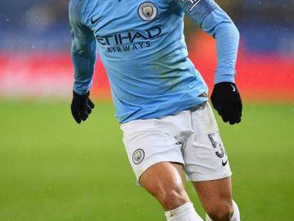 Brahim Díaz, en un partido con el Manchester City durante la Carabao Cup ante el Leicester.