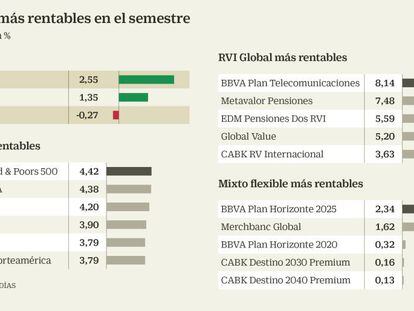 Categorías de fondos más rentables en el semestre