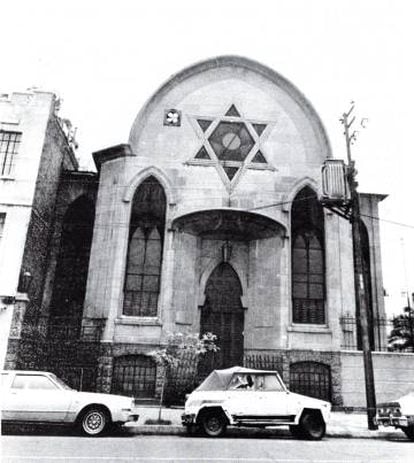 Vista exterior de la Sinagoga.
