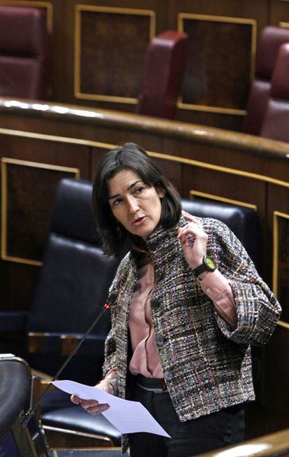 La ministra de Cultura, Ángeles González-Sinde, en el Congreso en diciembre de 2009.
