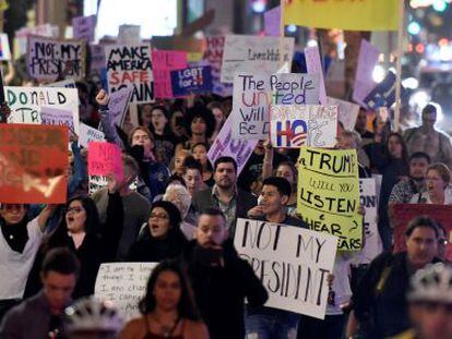 Manifestantes contra Trump en Las Vegas (Nevada).