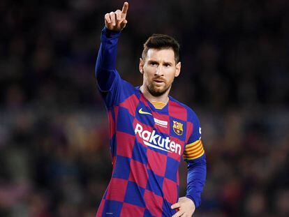 Leo Messi durant un partit del FC Barcelona.
