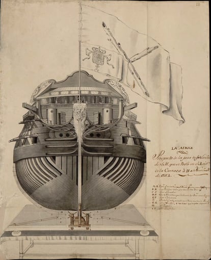 'La África', nave hundida en 1741 por Blas de Lezo para impedir la toma de Cartagena de Indias.