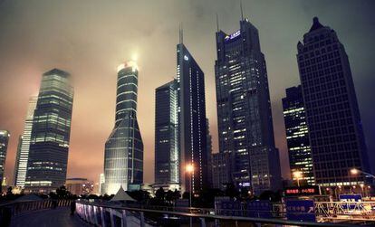 Rascacielos del distrito de negocios de Shanghai.