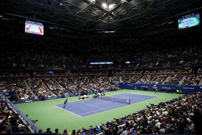 Novak Djokovic y Juan Martín del Potro durante la final del US Open 2018, en el USTA Billie Jean King National Tennis Center, Nueva York (EE UU).