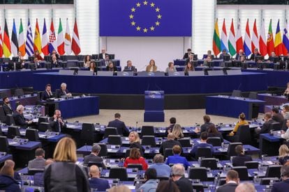 El pleno del Parlamento Europeo en Estrasburgo este lunes.