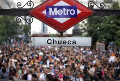 Parada de metro en Chueca.