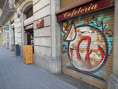 Una cafetería de Barcelona, cerrada, el pasado 15 de enero.