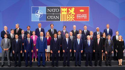 Foto de familia de los aliados en la cumbre de la OTAN, este miércoles en Madrid.