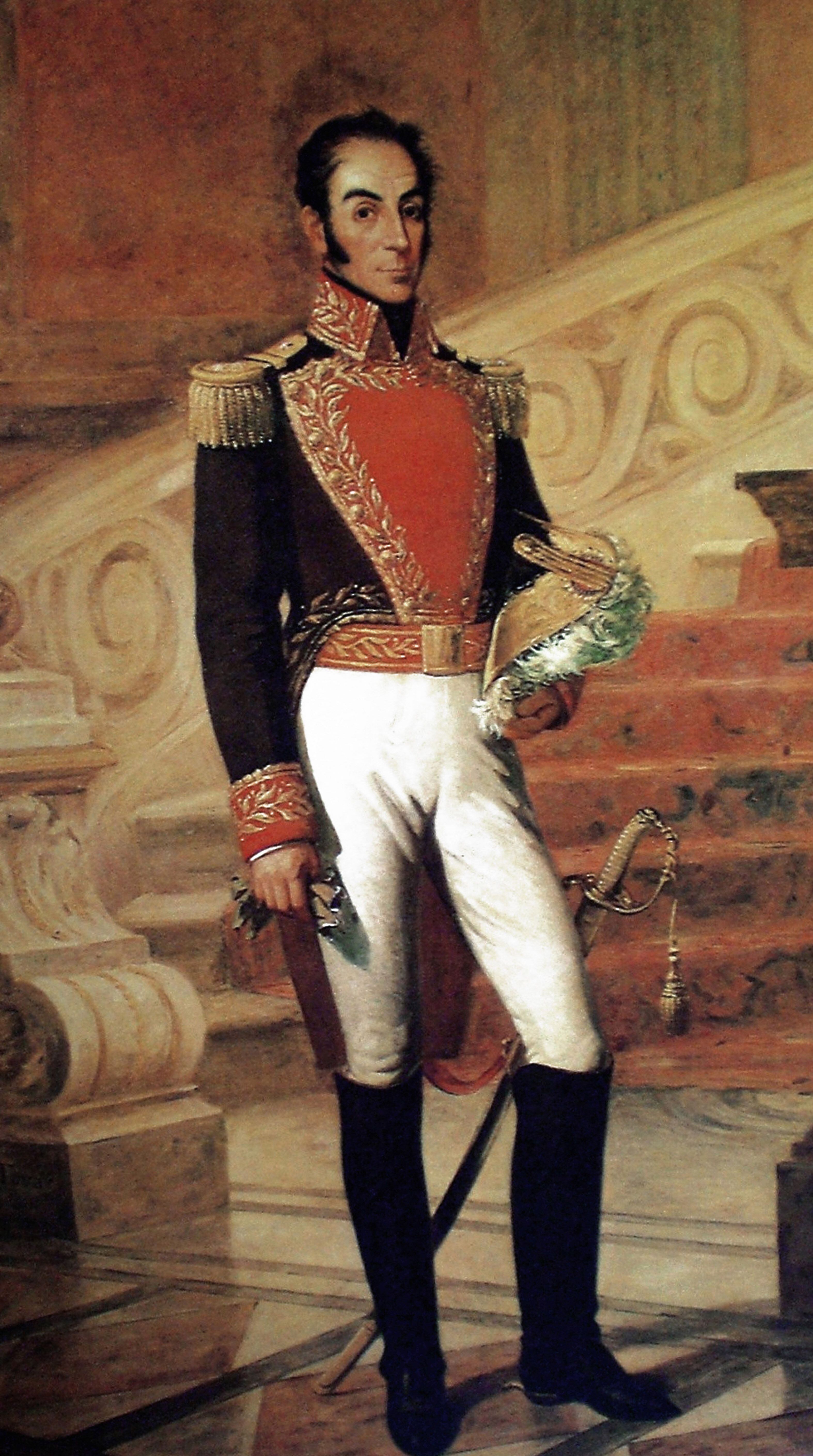 Retrato del caudillo bolivariano Simón Bolívar.