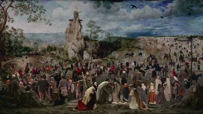 Fotograma de la película de Lech Majewsky, 'El molino y la cruz', donde recrea 'El camino del calvario' de Brueghel y que se estrena este viernes.