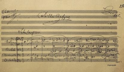 Detalle de la partitura original de 'Parsifal', de Richard Wagner.