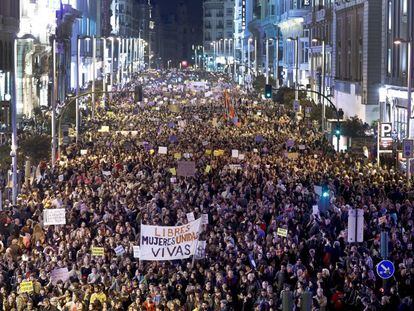 Manifestacion del 8 del Día Internacional de la mujer el pasado 8 de marzo en Madrid.