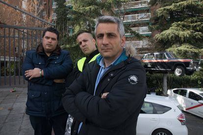 Desde la izquierda, Sergio Vega; Nacho Castillo, alias Peseto Loco, y José Miguel Fúnez, el pasado jueves.