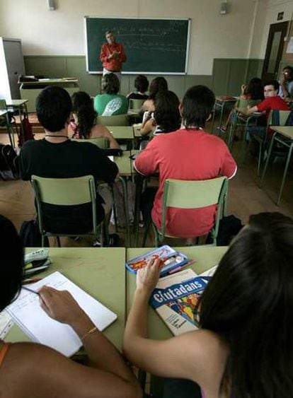 Una clase de Educación para la Ciudadanía en el Instituto público Infanta de Aragon de Barcelona.