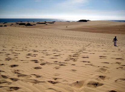 Vista del Parque Natural de las Dunas de Corralejo, en Fuerteventura