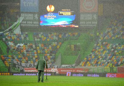 Imagén del estadio Alvalade del Sporting club Alvalade, se ha suspendido el partido entre el Sporting CP y el Videoton
