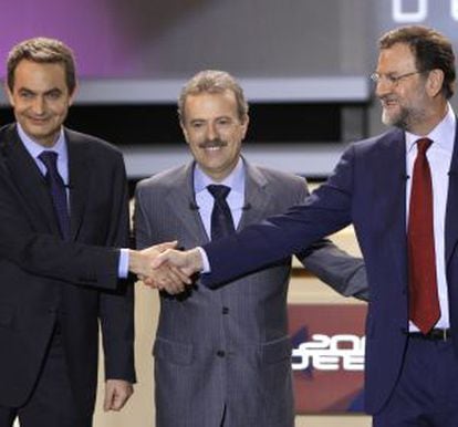 Primer debate Zapatero-Rajoy, con Manuel Campo Vidal.