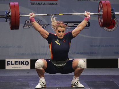 Lidia Valentin, en la prueba de 75kg en Tirana, Albania.