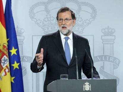 Mariano Rajoy, durante una comparecencia. 