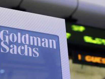 Imagen de un cartel de Goldman Sachs en el NYSE neoyorquino.